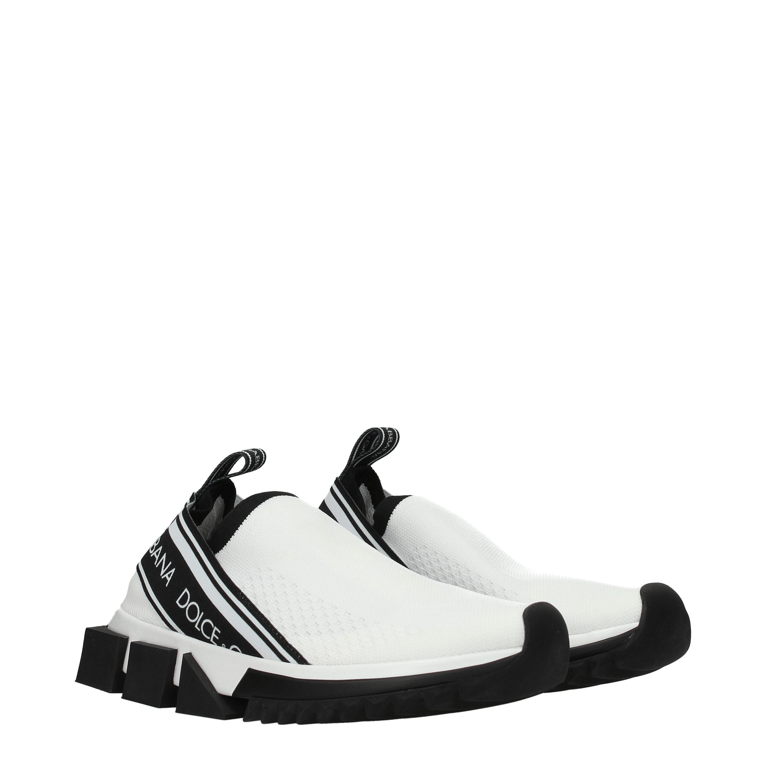 Dolce & Gabbana White Fabric Chunky Sneakers Dolce & Gabbana