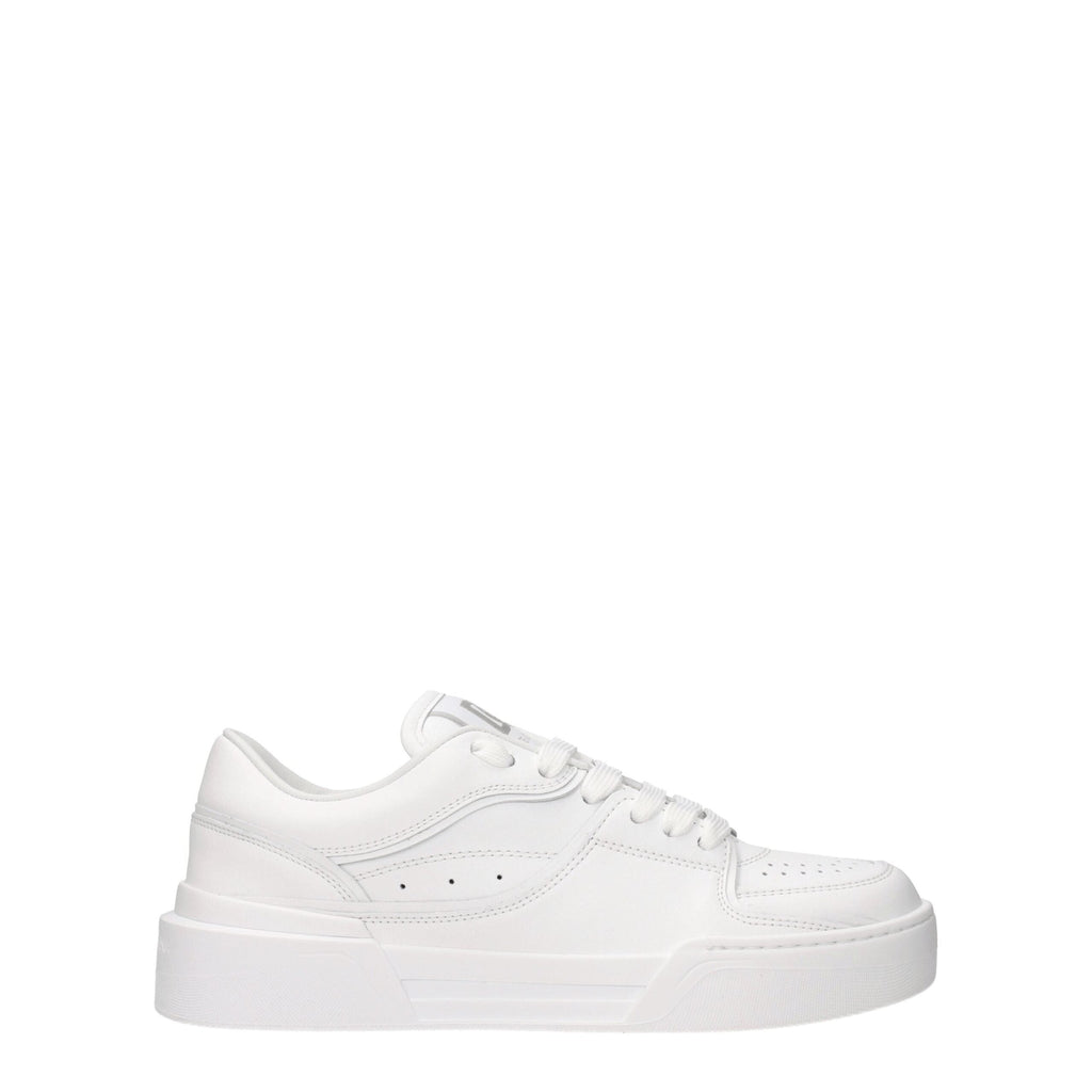 Dolce & Gabbana White Leather Low Tops Dolce & Gabbana