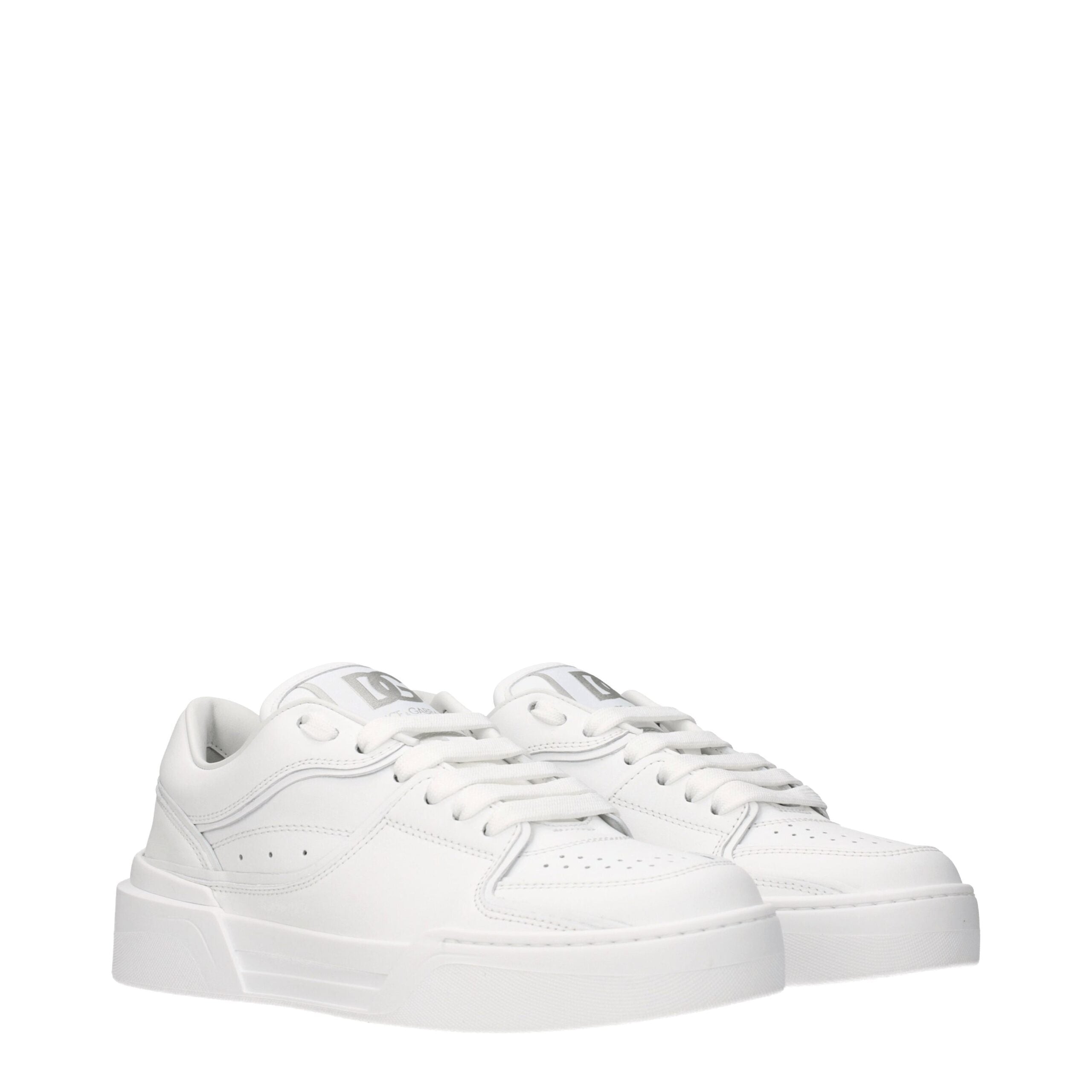 Dolce & Gabbana White Leather Low Tops Dolce & Gabbana
