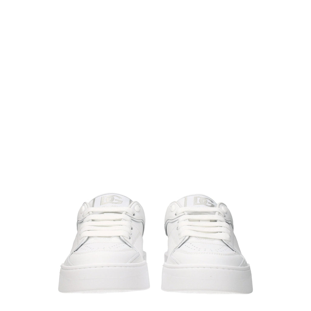 Dolce & Gabbana White Leather Low Tops Dolce & Gabbana