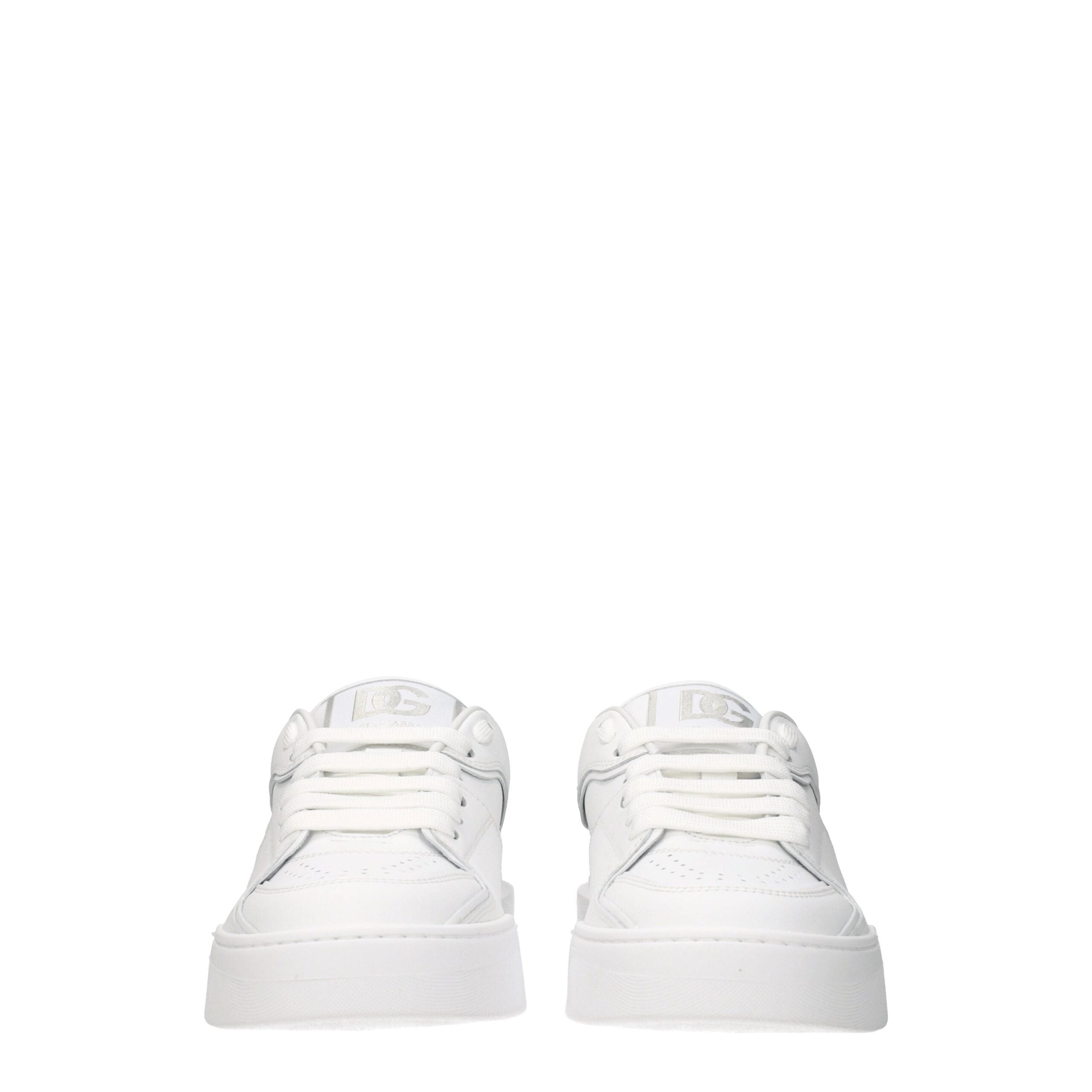 Dolce & Gabbana White Leather Low Tops Dolce & Gabbana