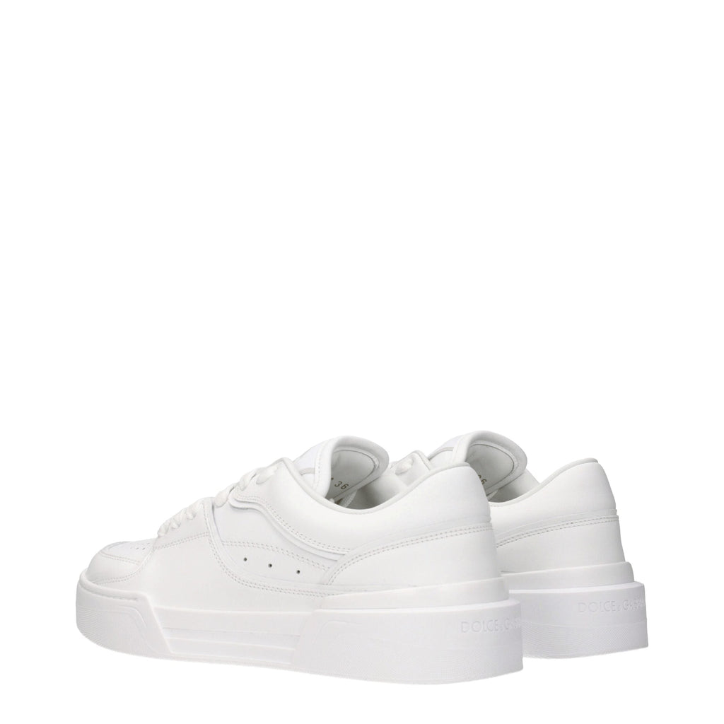 Dolce & Gabbana White Leather Low Tops Dolce & Gabbana