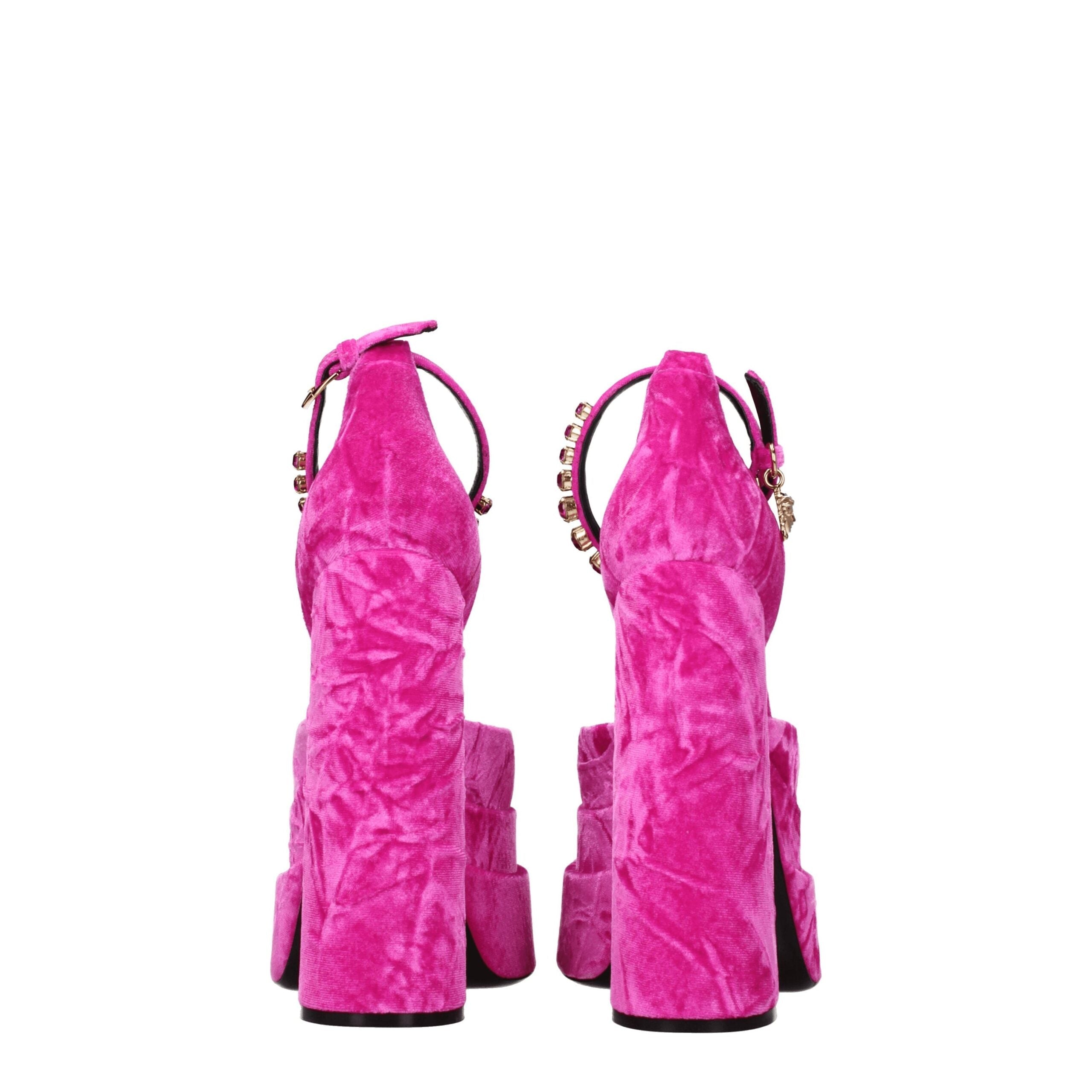 Versace Pink Velvet Platforms Versace