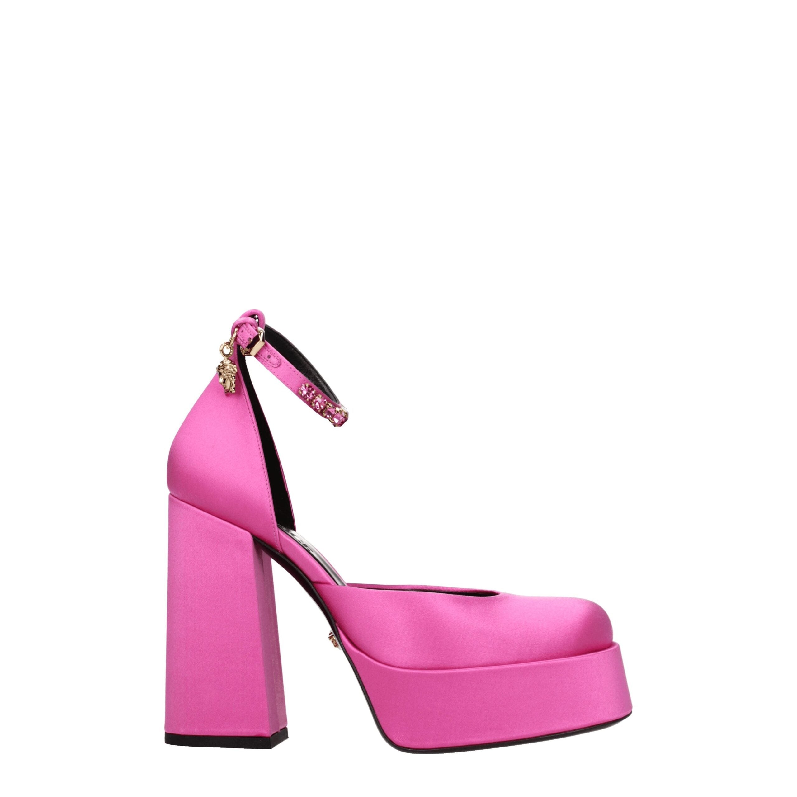 Versace Pink Satin Platforms Pumps Versace