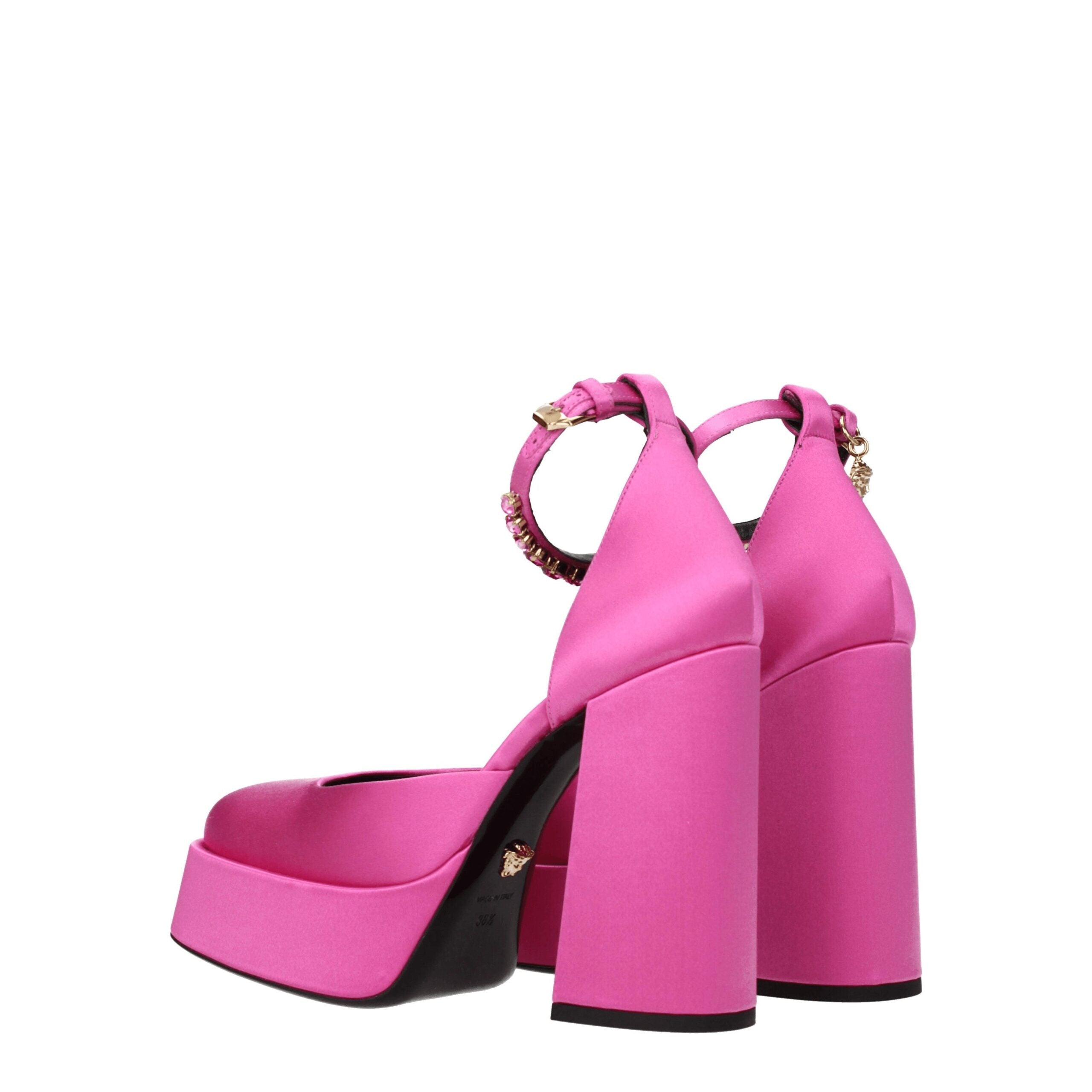 Versace Pink Satin Platforms Pumps Versace