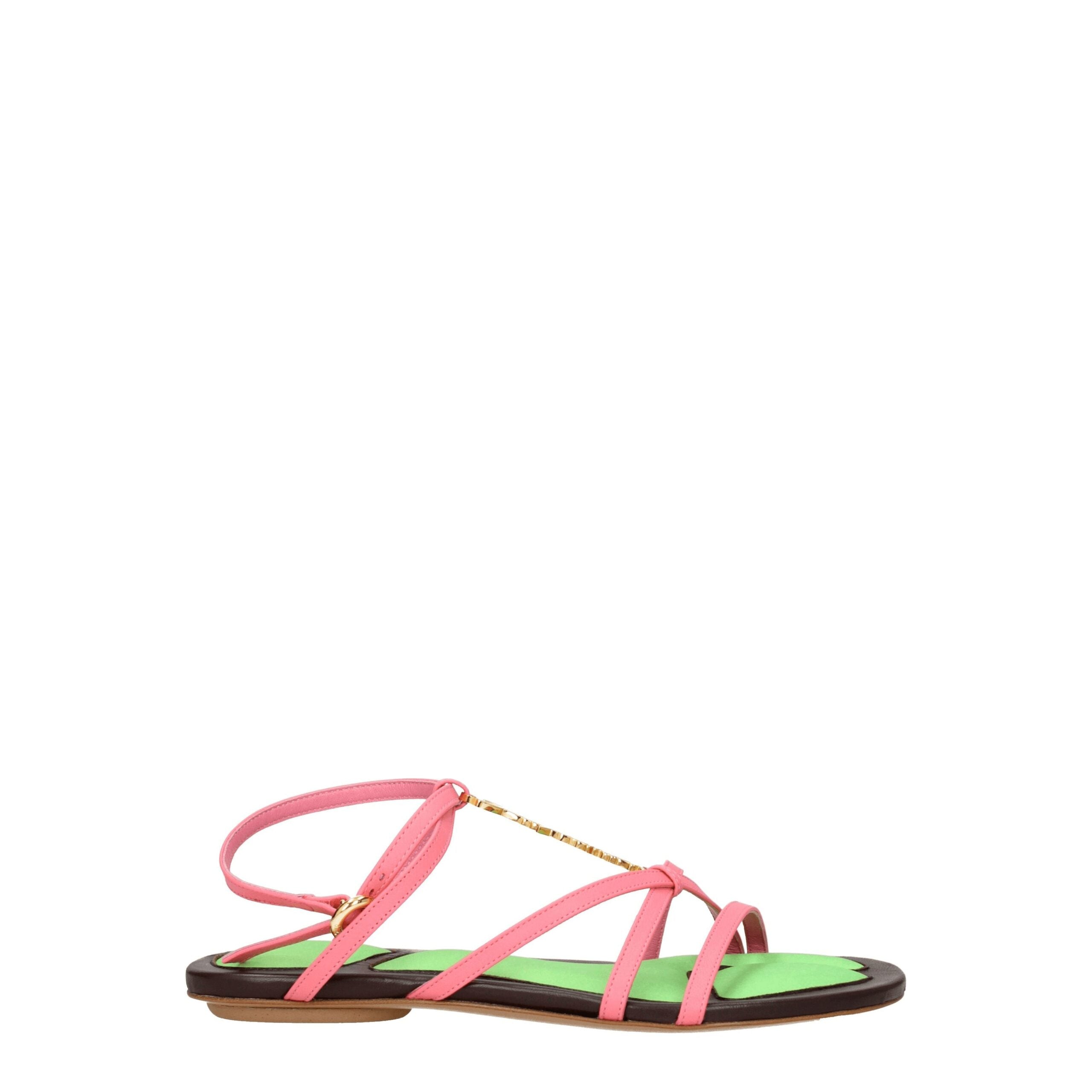 Jacquemus Pink Leather Sandals Jacquemus