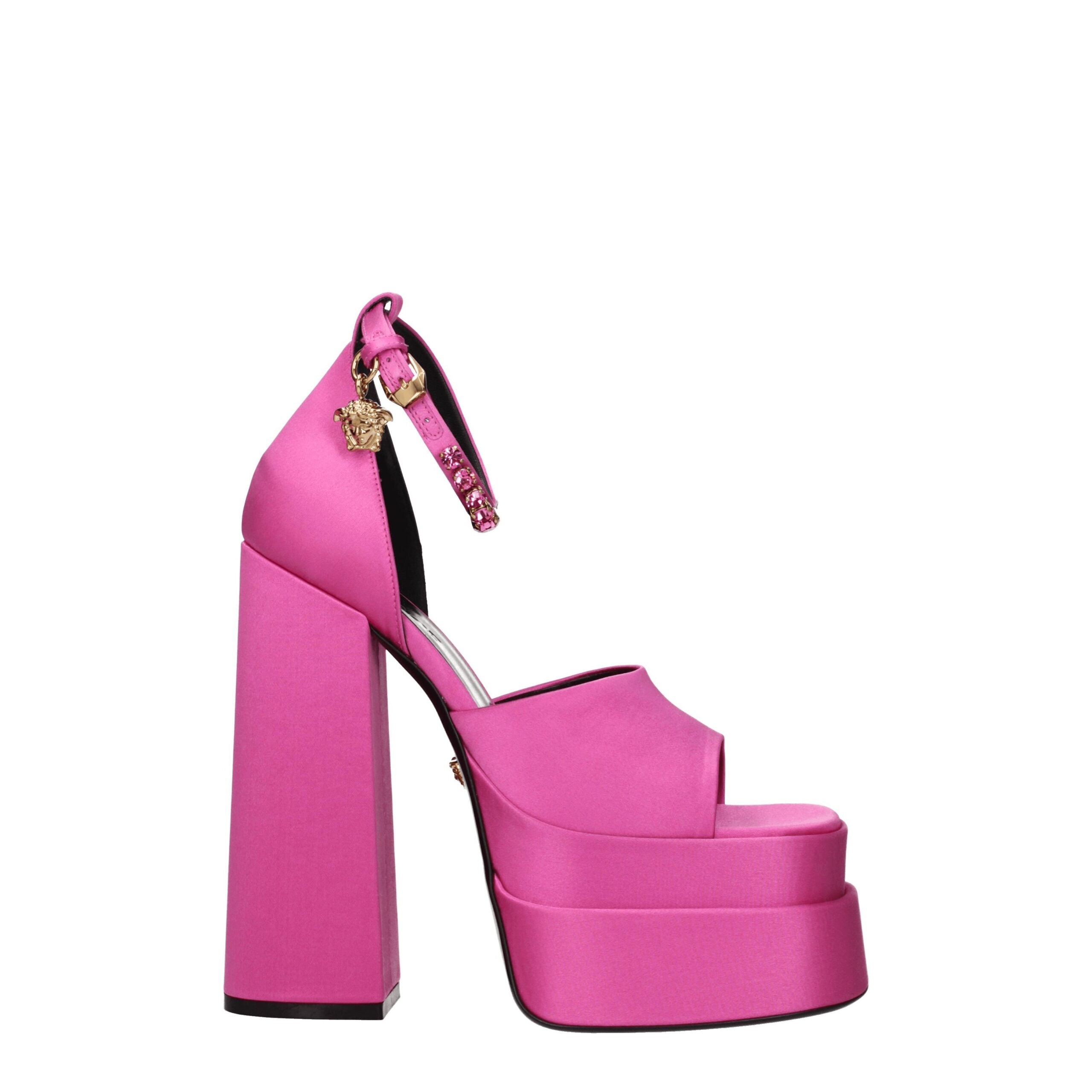 Versace Pink Satin Platforms Versace