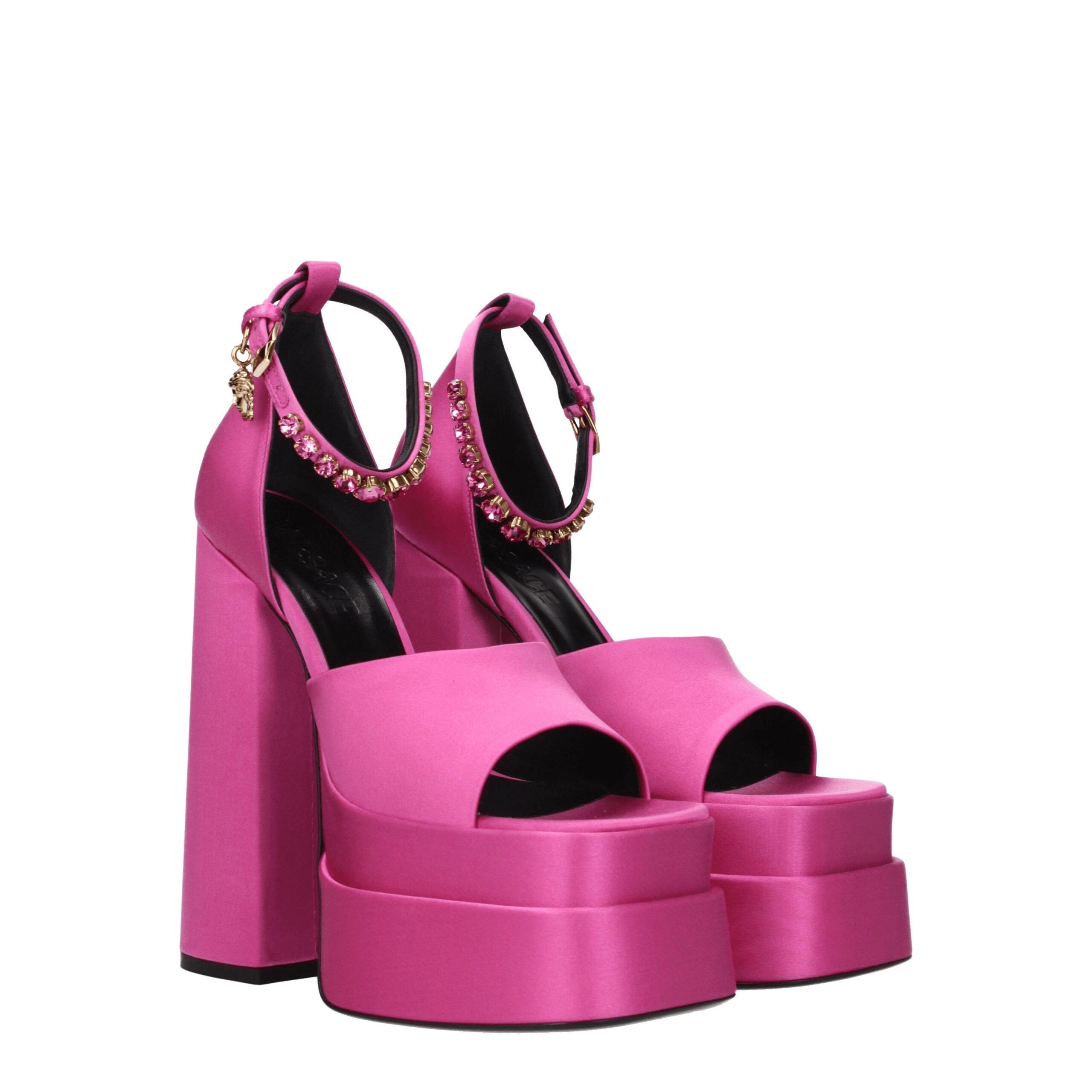 Versace Pink Satin Platforms Versace