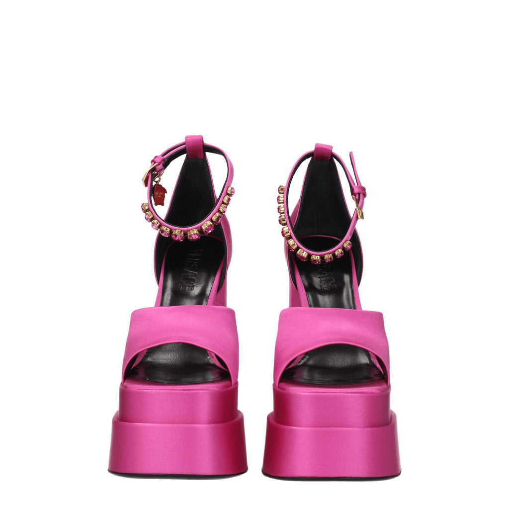 Versace Pink Satin Platforms Versace