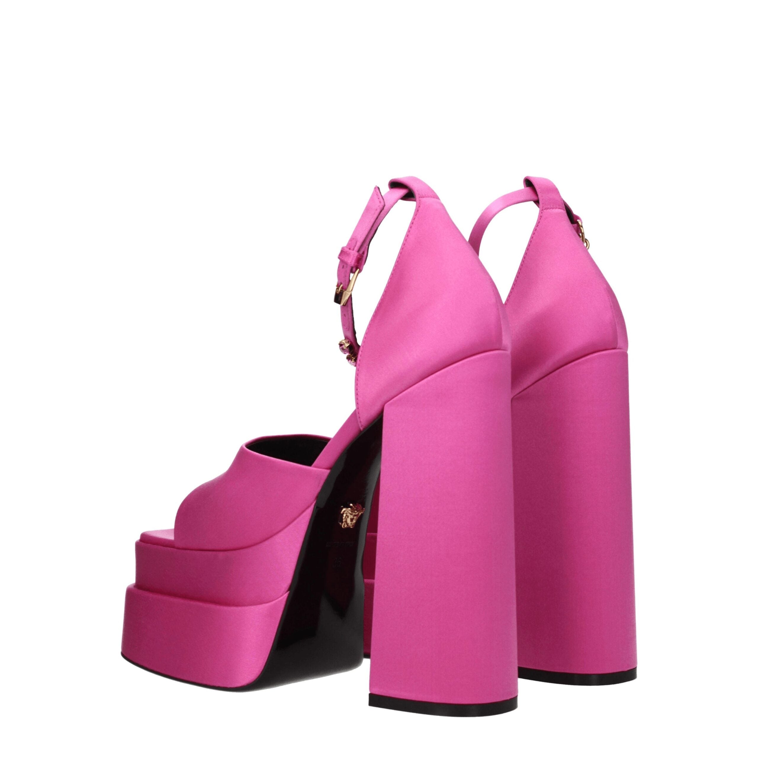 Versace Pink Satin Platforms Versace