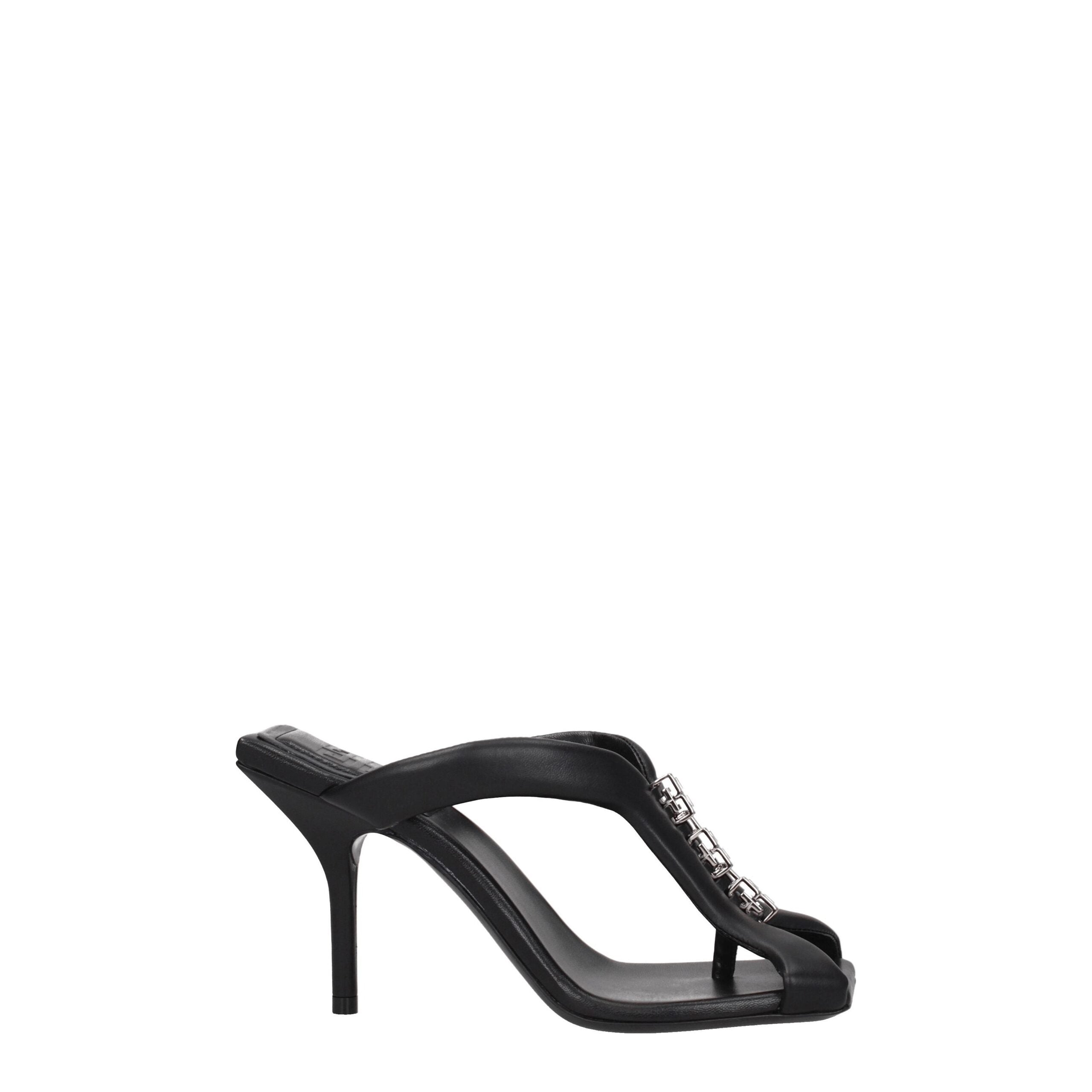 Givenchy Black Leather Stiletto Heels Sandals Givenchy