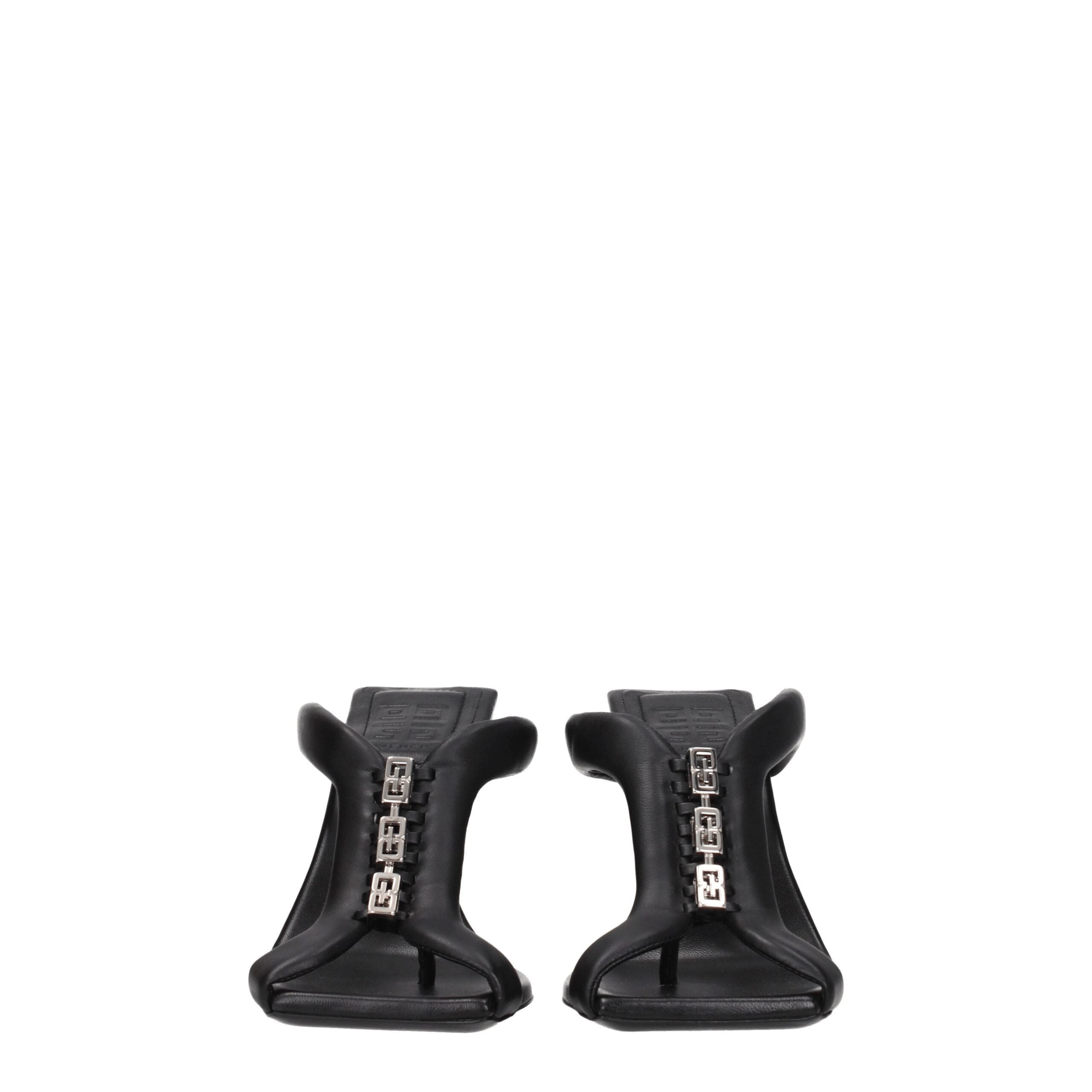 Givenchy Black Leather Stiletto Heels Sandals Givenchy