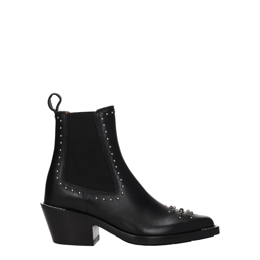 Chloé Black Leather Ankle Boots Chloé