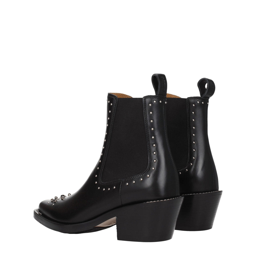 Chloé Black Leather Ankle Boots Chloé
