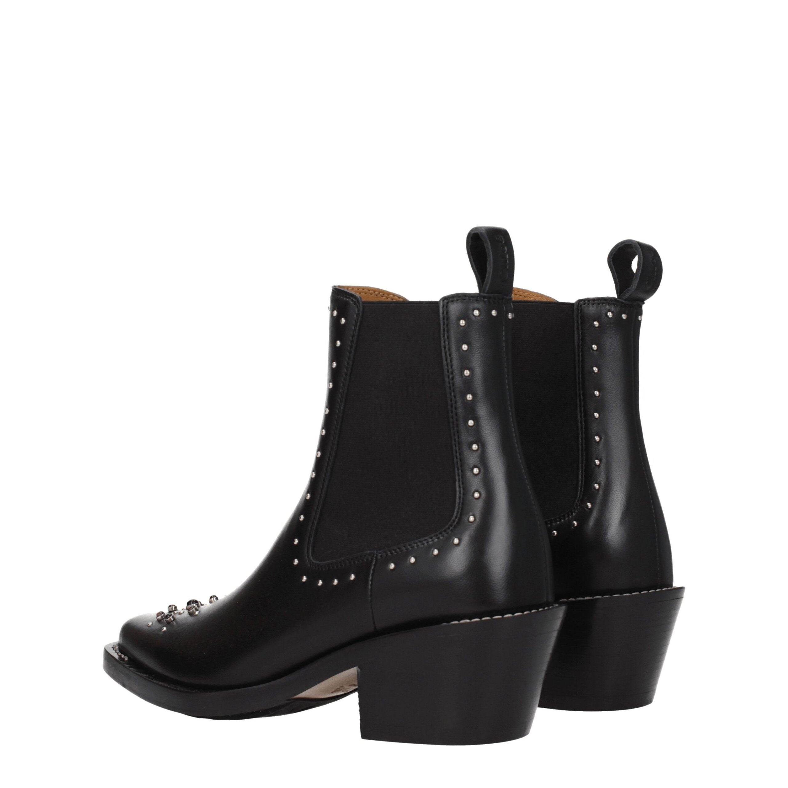 Chloé Black Leather Ankle Boots Chloé