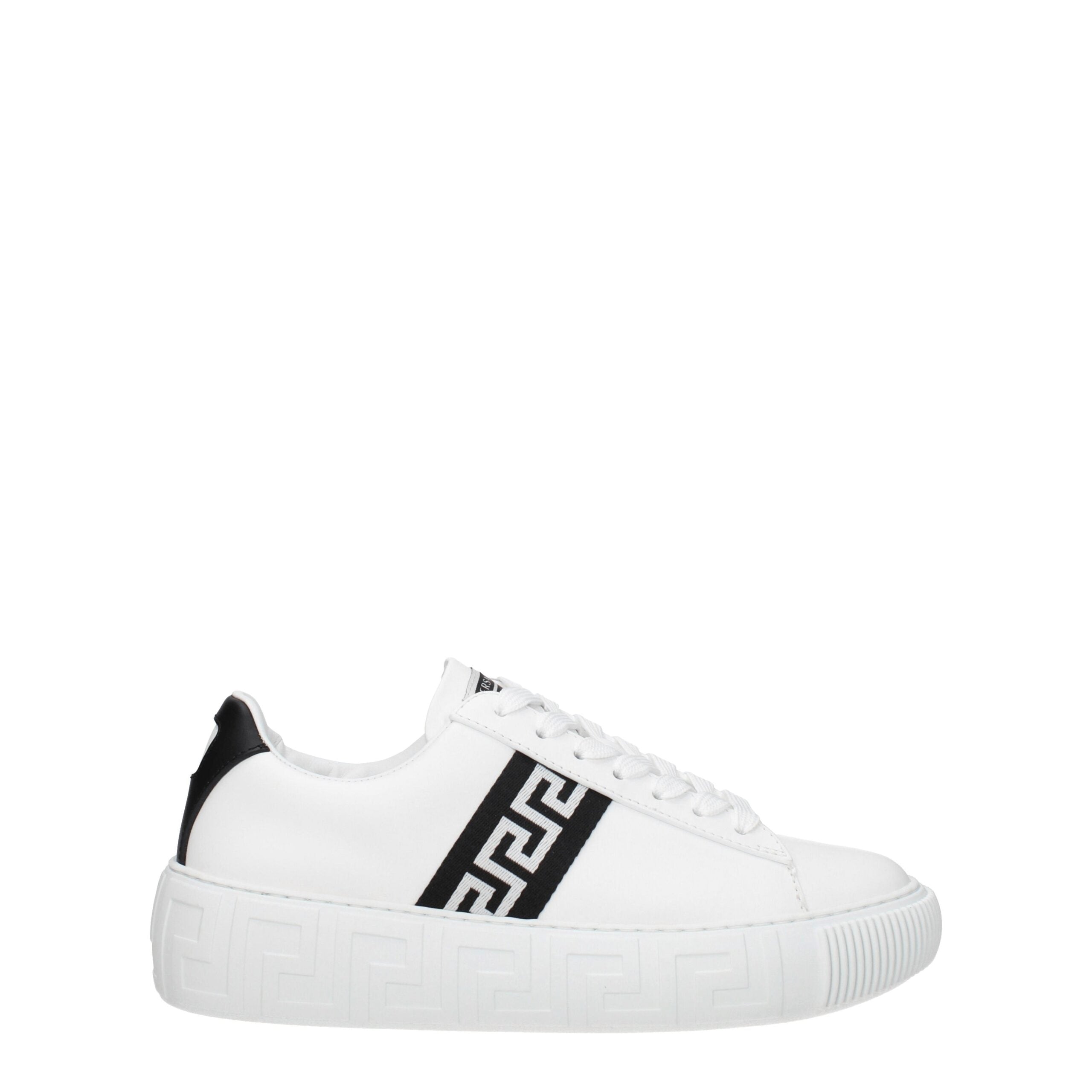 Versace White Leather Low Tops Versace