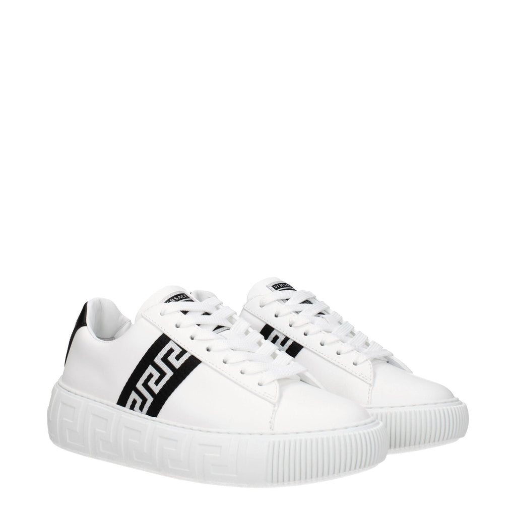 Versace White Leather Low Tops Versace