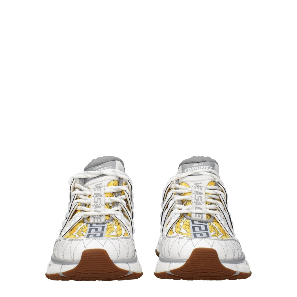 Versace White Fabric Athletic Sneakers Versace