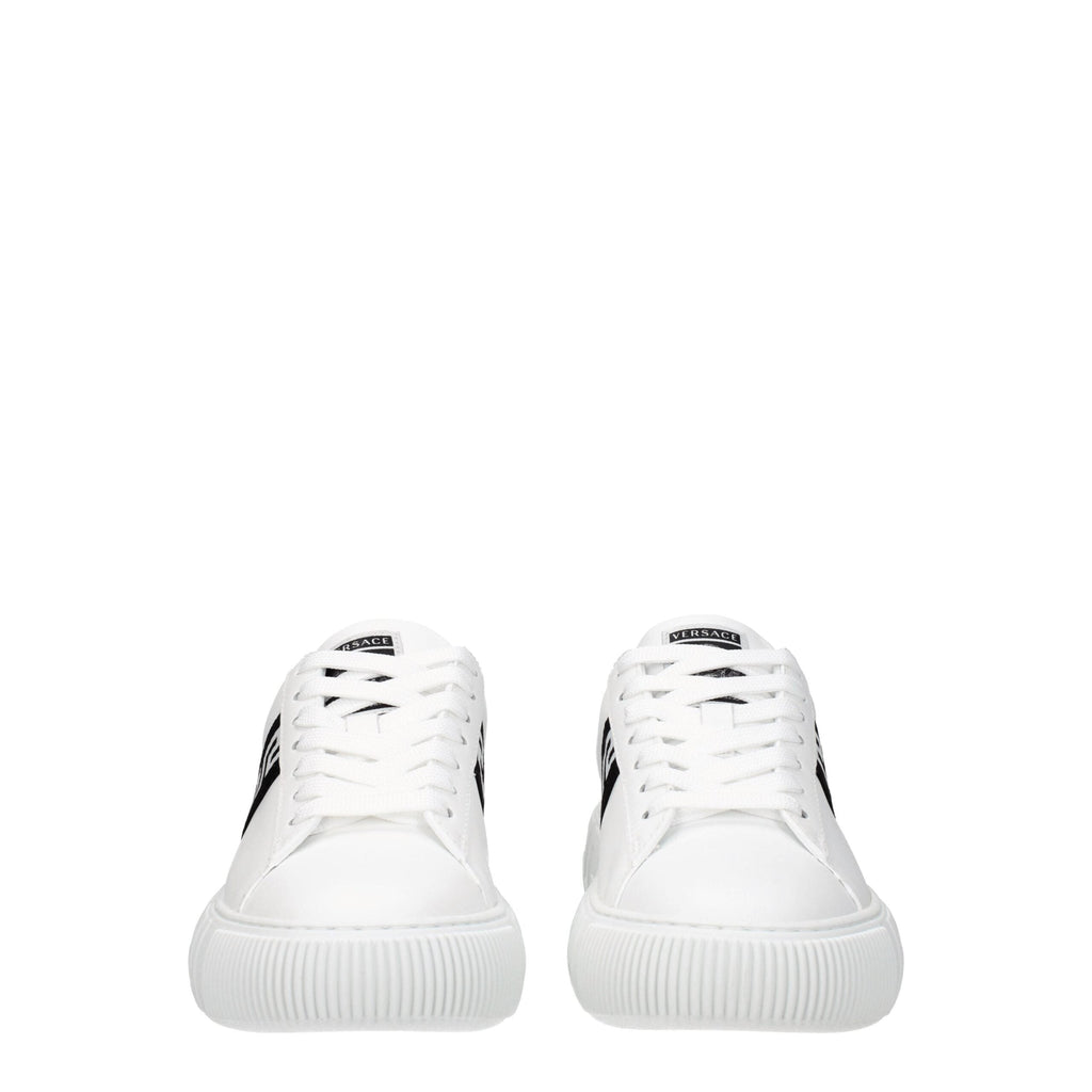 Versace White Leather Low Tops Versace