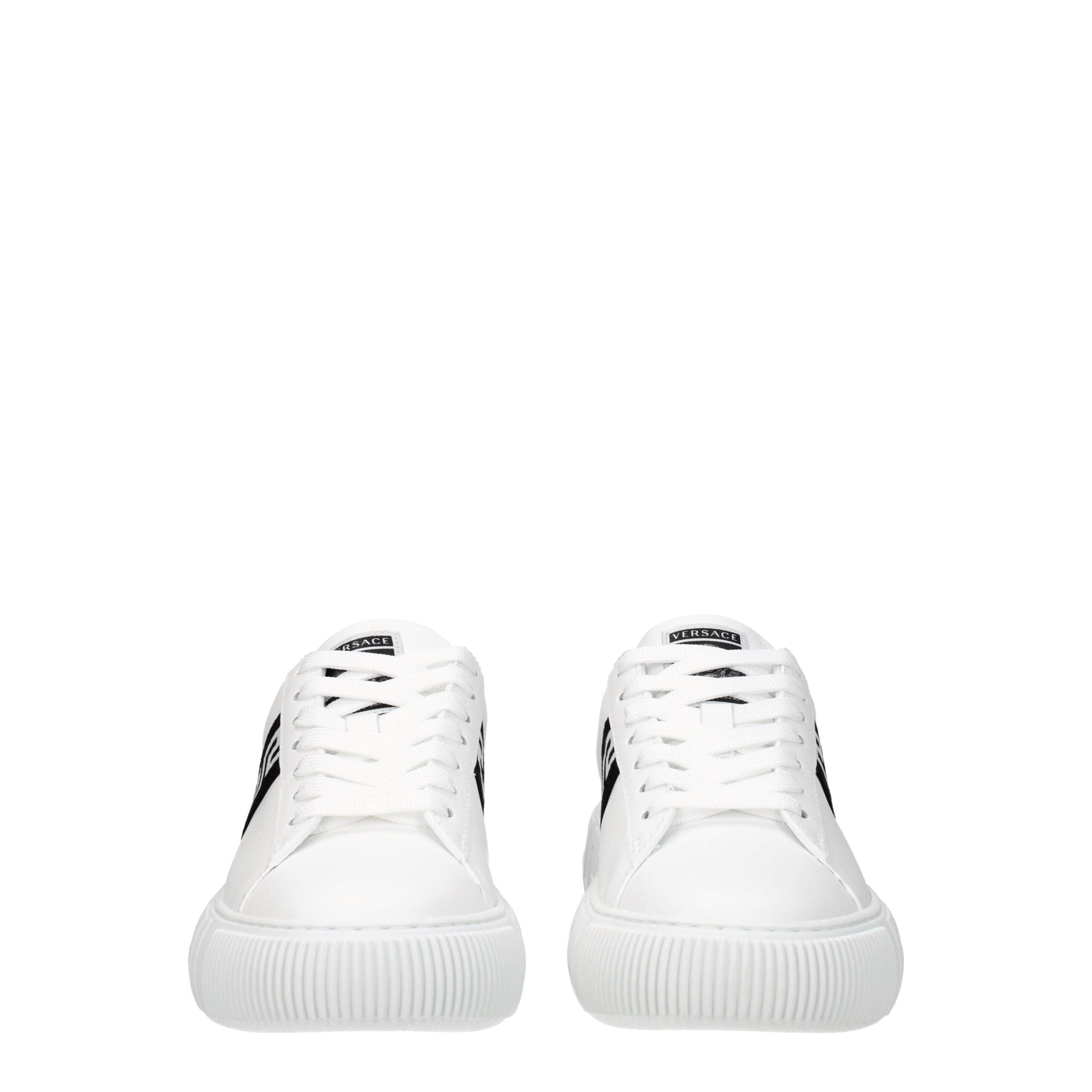 Versace White Leather Low Tops Versace