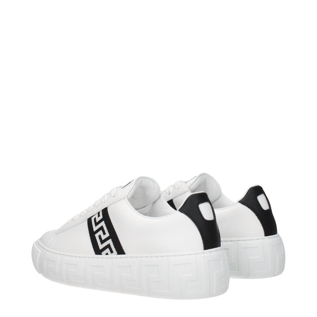 Versace White Leather Low Tops Versace