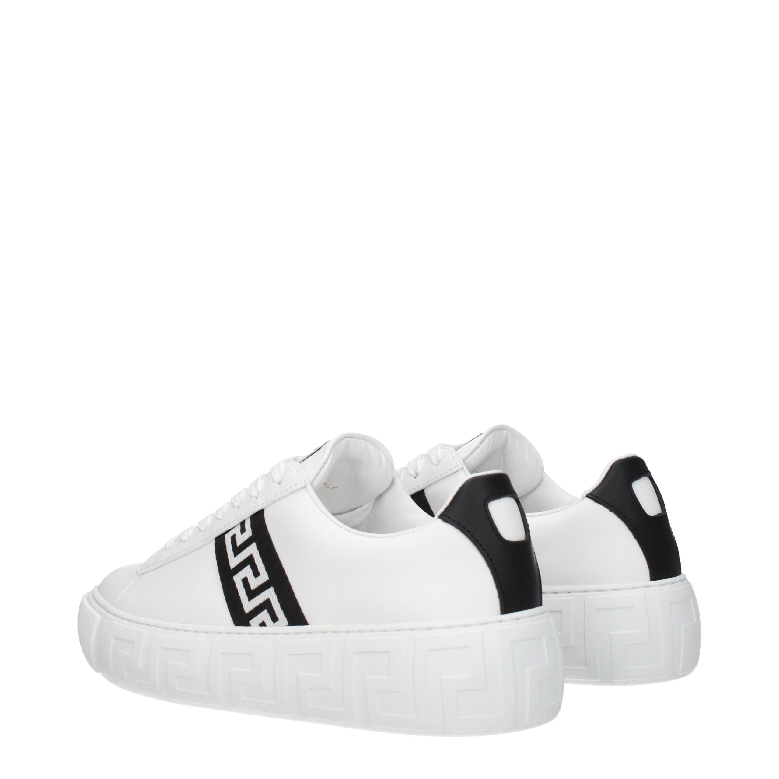 Versace White Leather Low Tops Versace