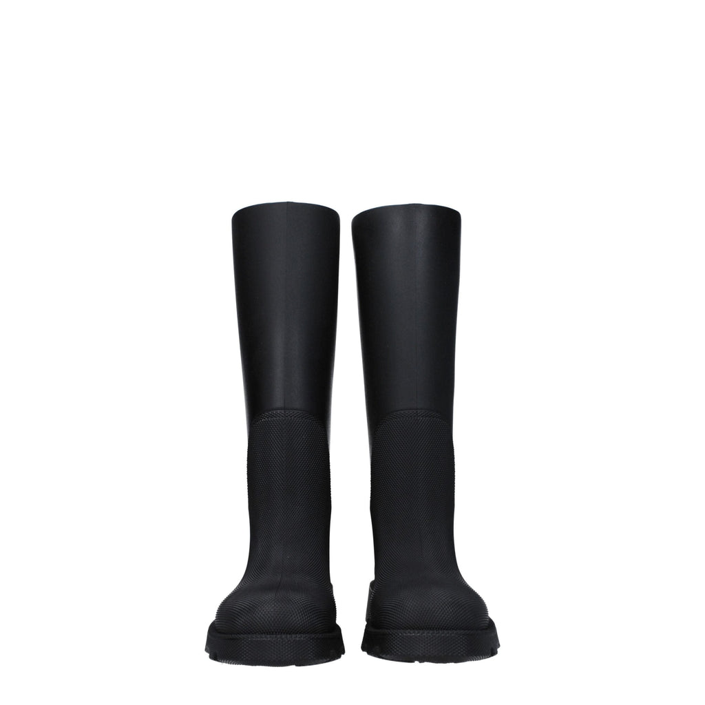 Burberry Black Cotton Rain Boots Burberry