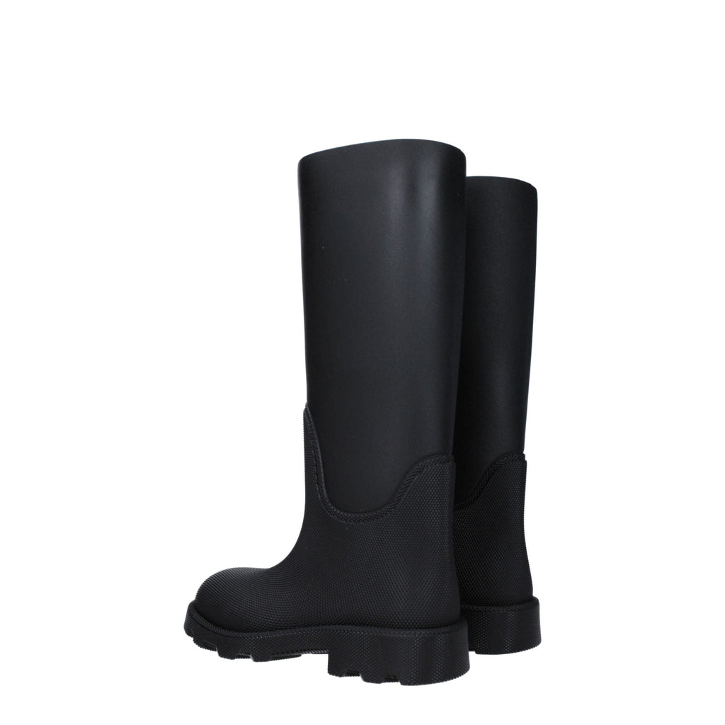 Burberry Black Cotton Rain Boots Burberry