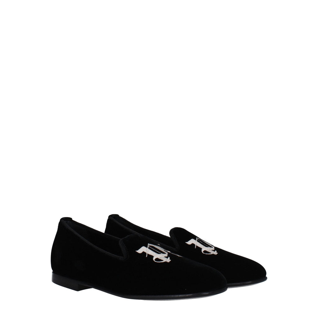 Palm Angels Black Velvet Slip-On Loafers Palm Angels