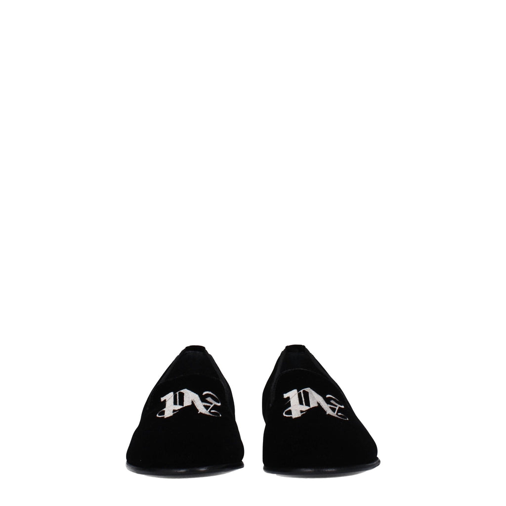 Palm Angels Black Velvet Slip-On Loafers Palm Angels