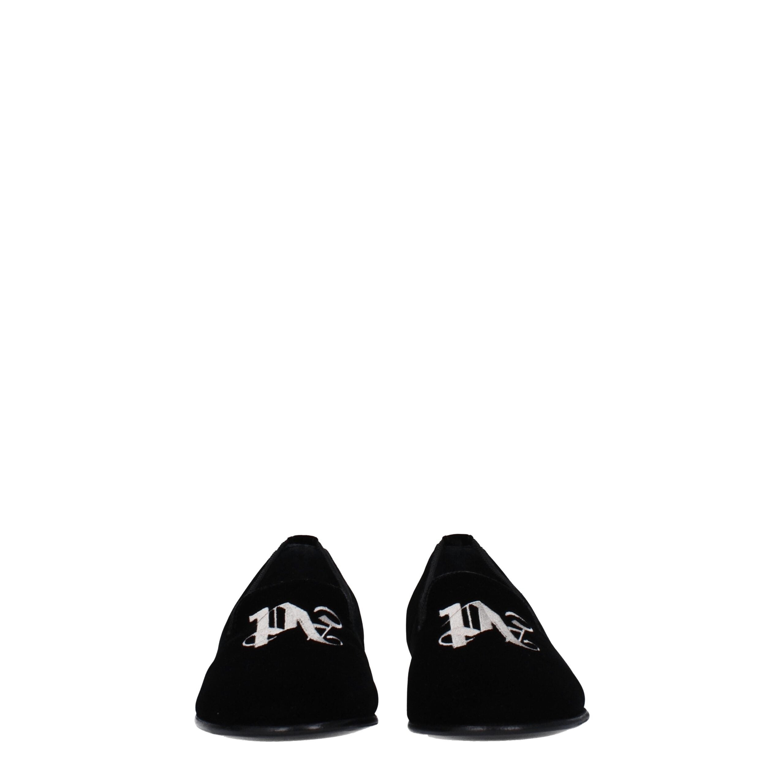 Palm Angels Black Velvet Slip-On Loafers Palm Angels