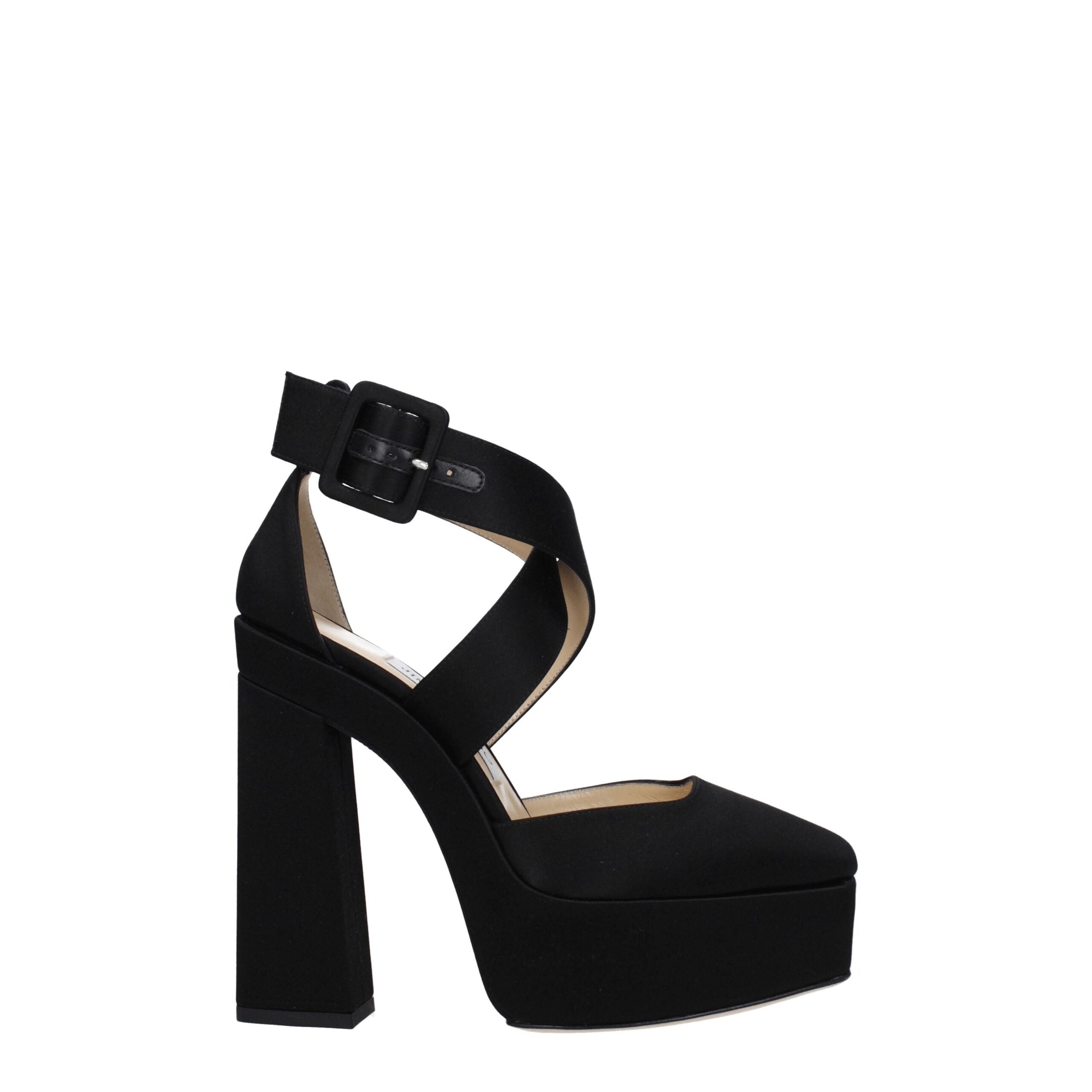 Jimmy Choo Black Satin Platform Sandals Jimmy Choo