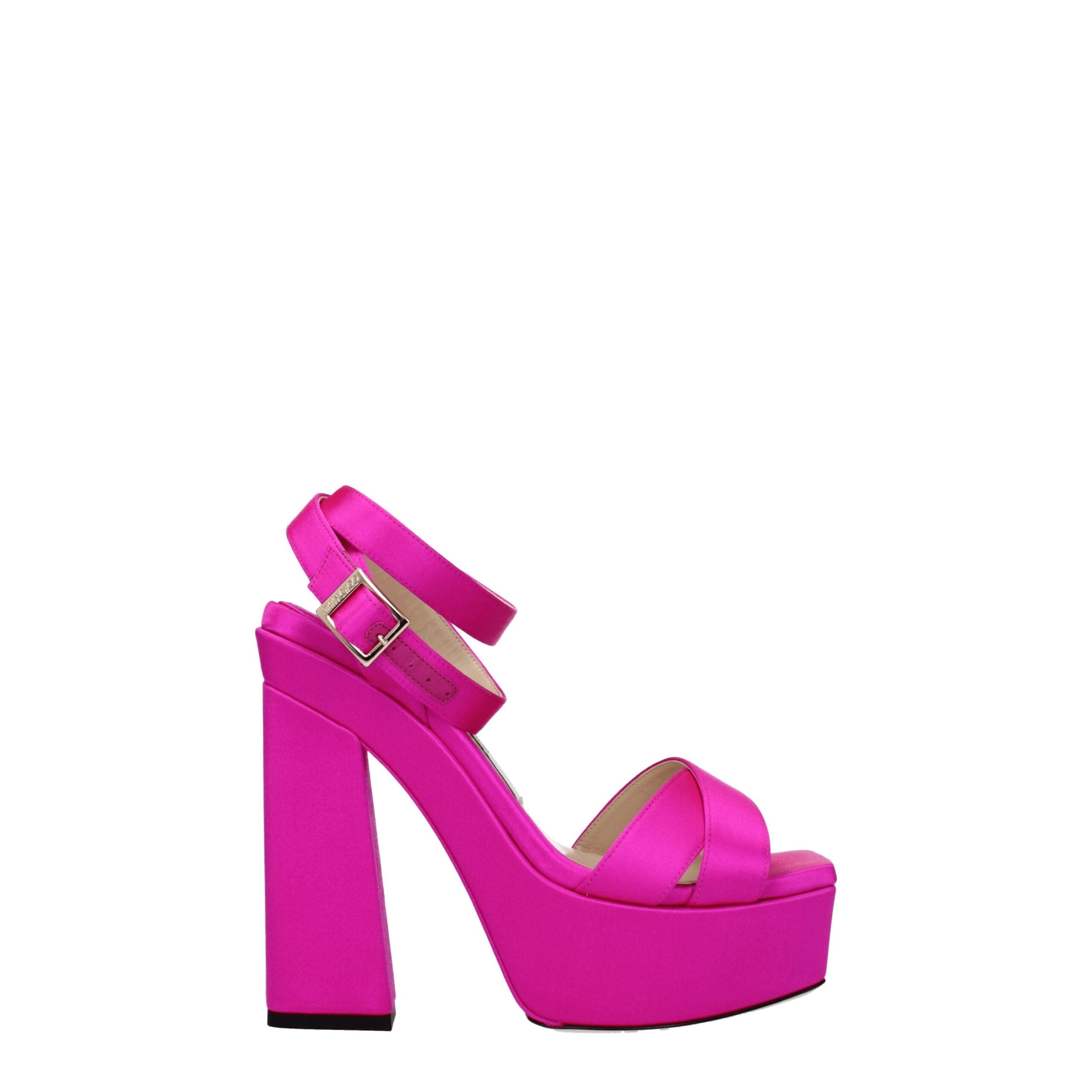 Jimmy Choo Pink Satin Platform Sandals Jimmy Choo