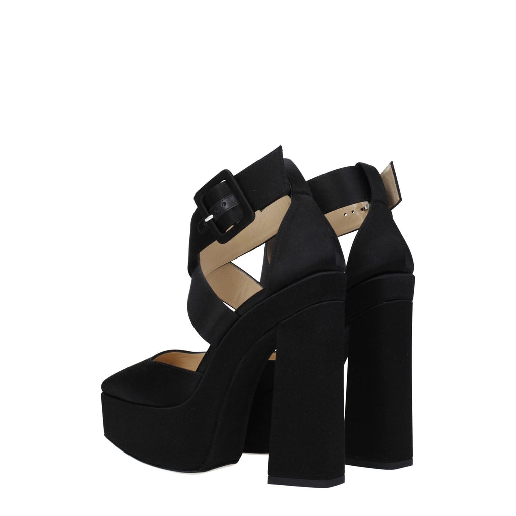 Jimmy Choo Black Satin Platform Sandals Jimmy Choo