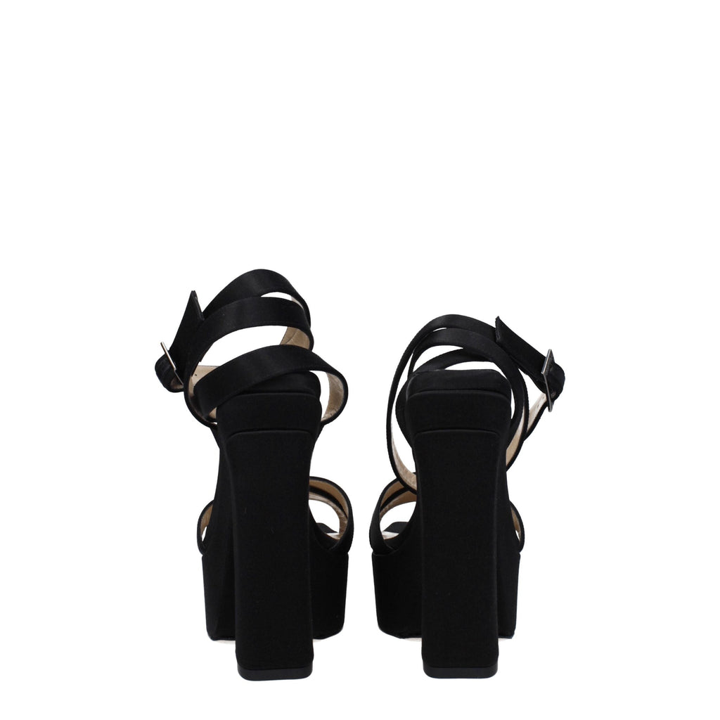 Jimmy Choo Black Satin Platform Sandals Jimmy Choo
