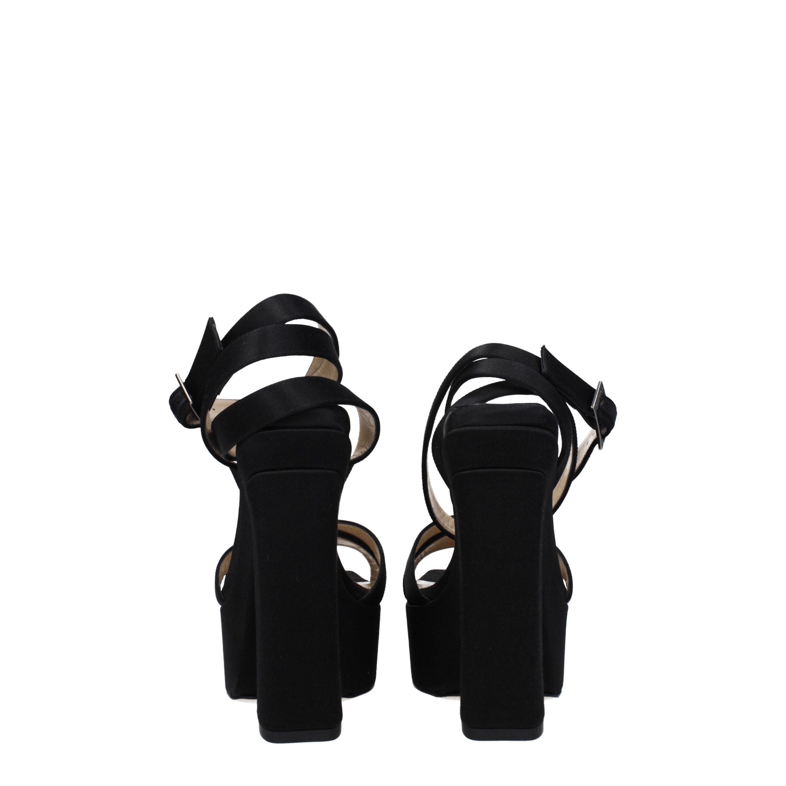 Jimmy Choo Black Satin Platform Sandals Jimmy Choo