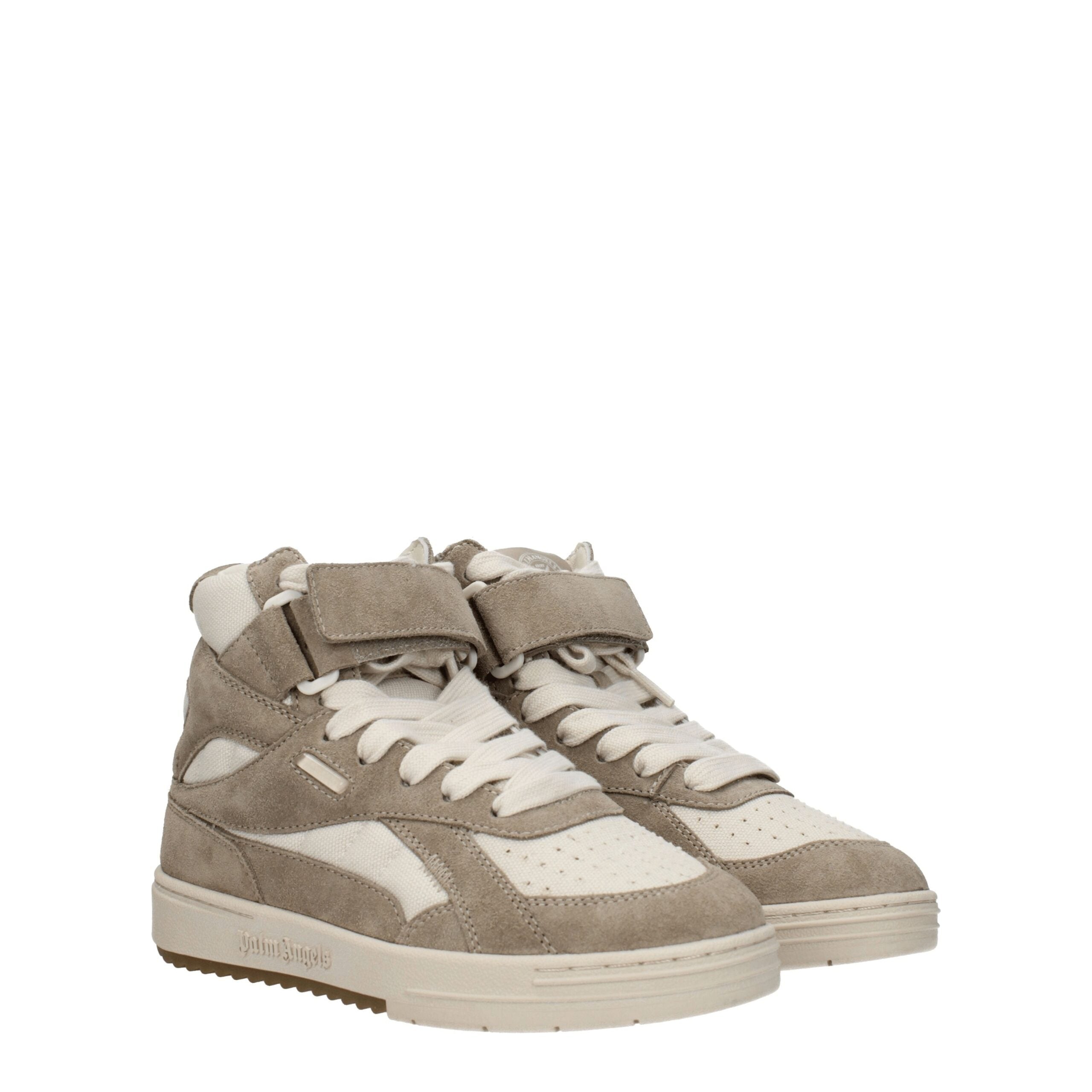 Palm Angels Beige Leather High Top Sneakers Palm Angels