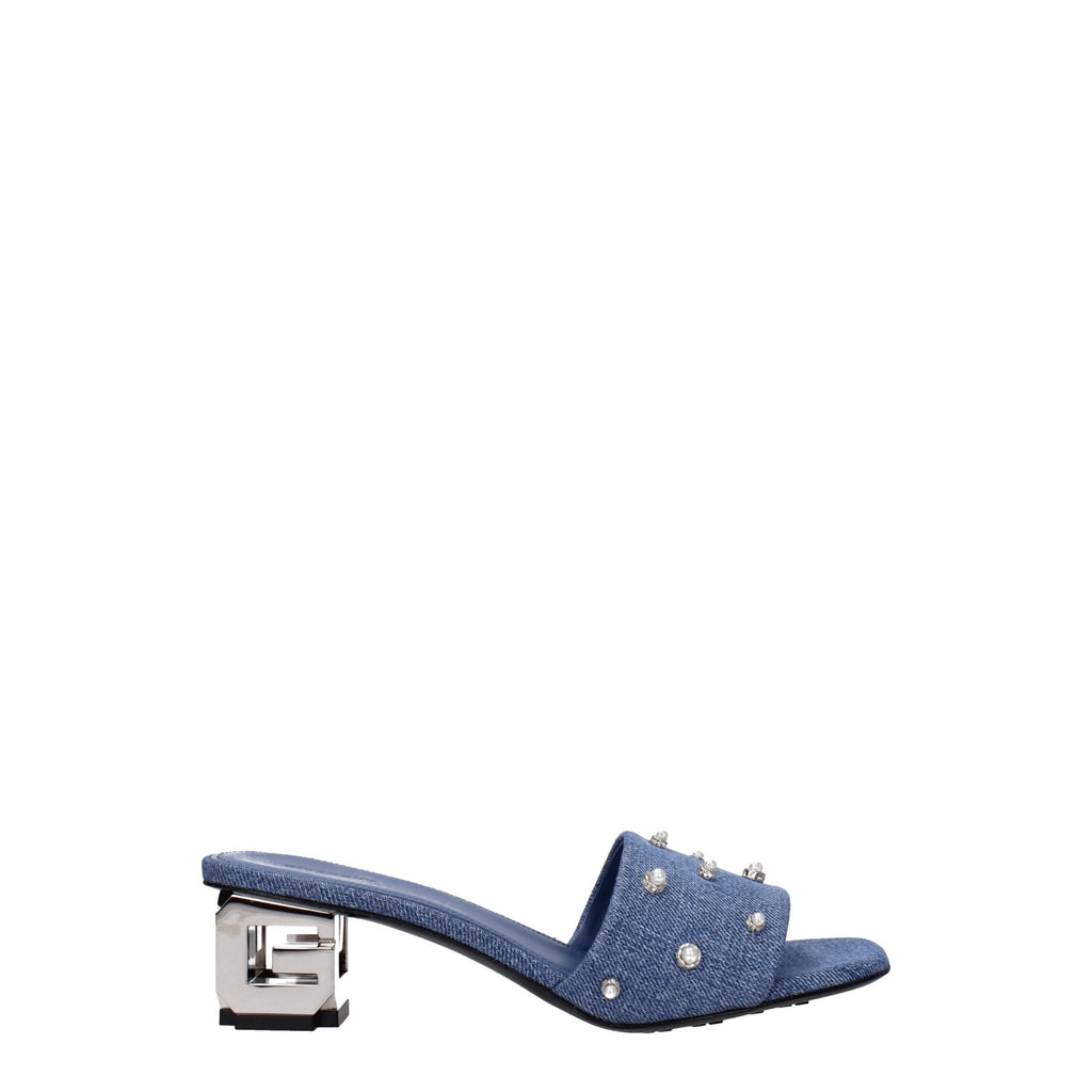 Givenchy Blue Fabric Flat Sandals Givenchy