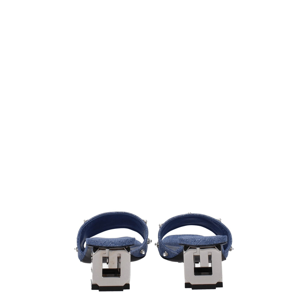 Givenchy Blue Fabric Flat Sandals Givenchy