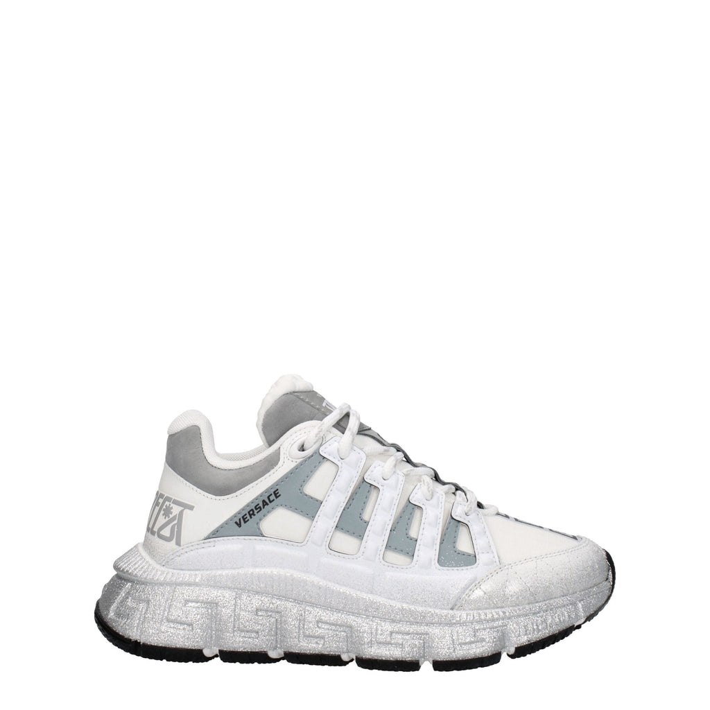 Versace White Fabric Athletic Sneakers Versace