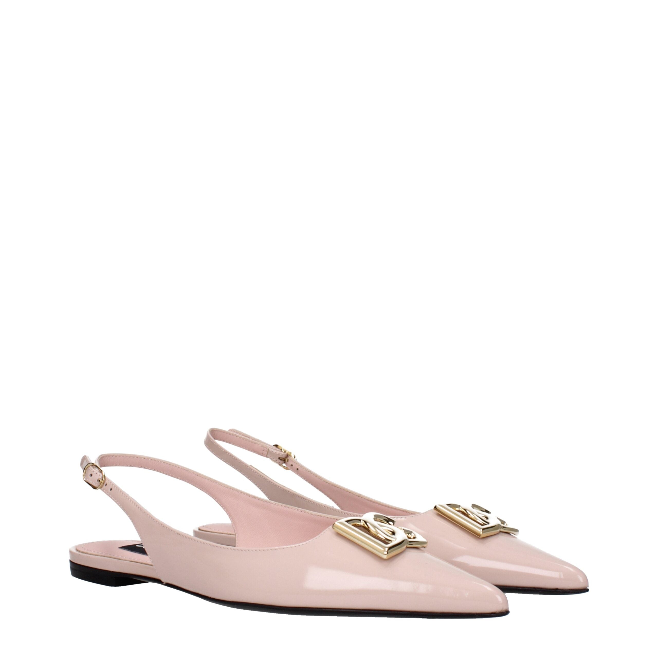 Dolce & Gabbana Pink Leather Ballet Flats Dolce & Gabbana