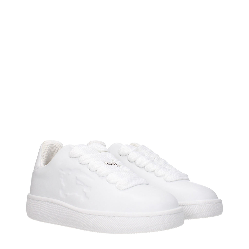Burberry White Leather Low Top Sneakers Burberry