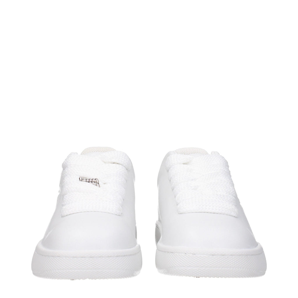 Burberry White Leather Low Top Sneakers Burberry