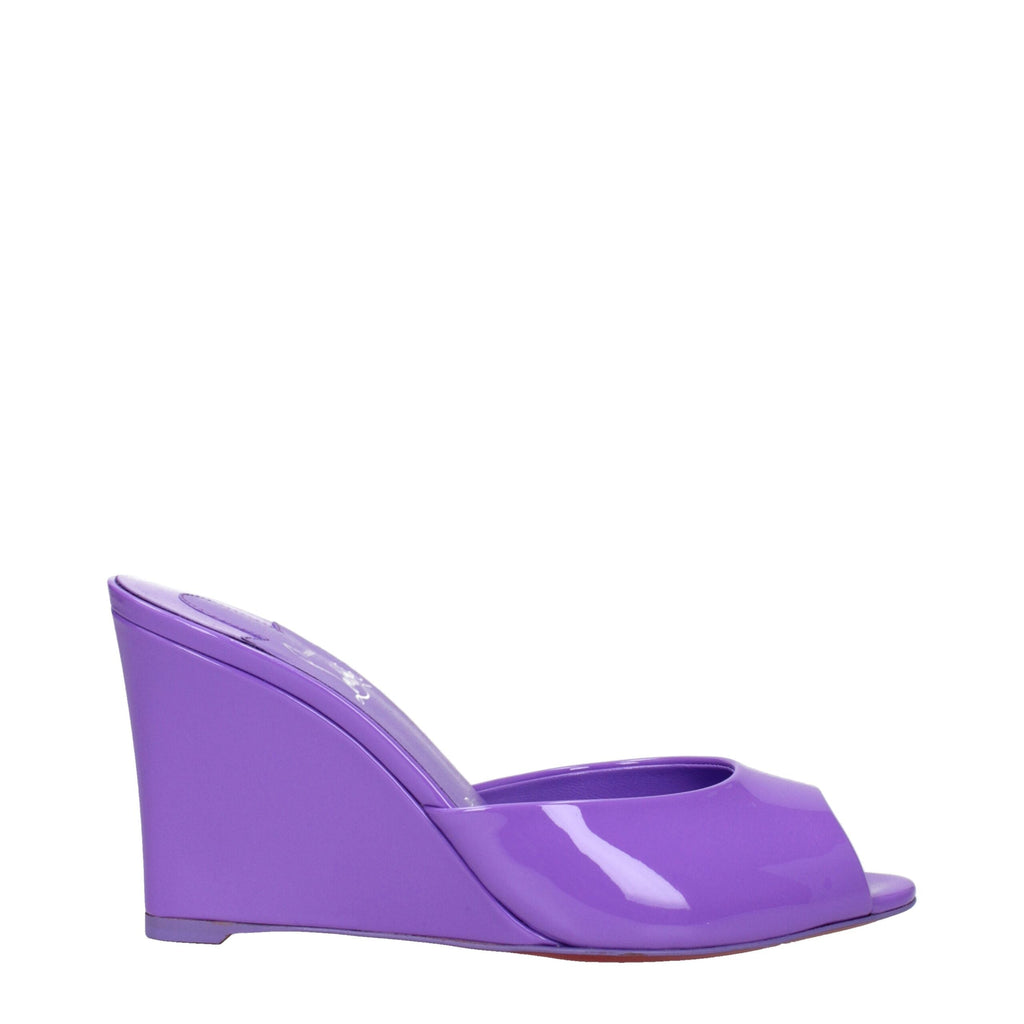 Christian Louboutin Purple Leather Wedge Sandals Christian Louboutin