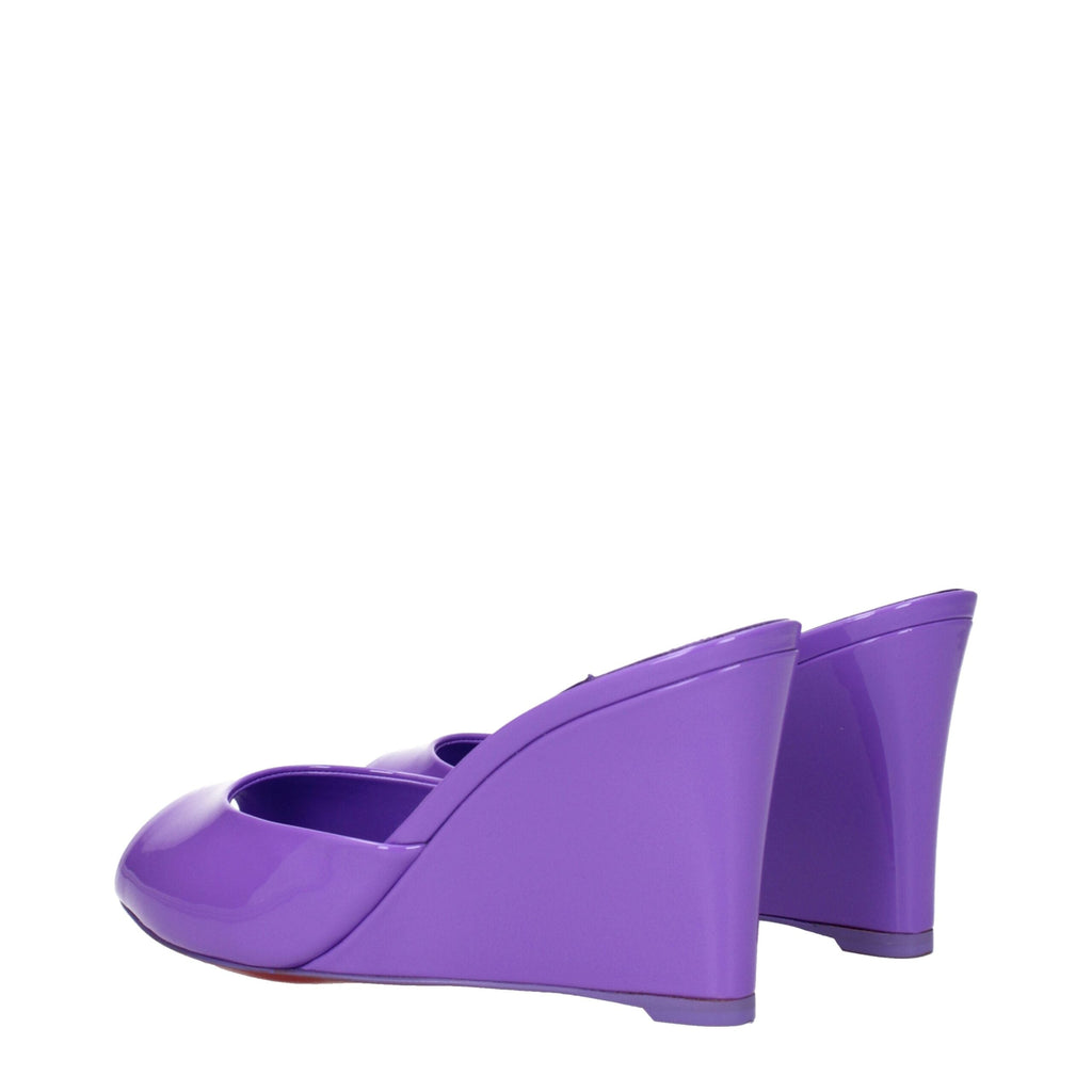 Christian Louboutin Purple Leather Wedge Sandals Christian Louboutin
