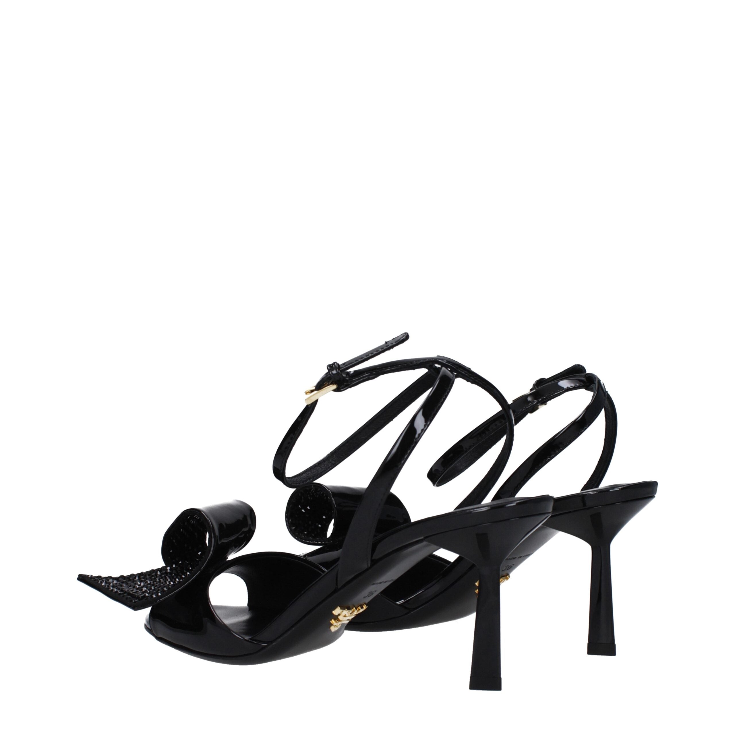 Prada Black Leather Stiletto Heels Sandals Prada
