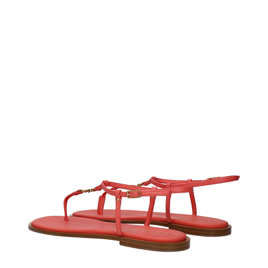 Christian Dior Pink Leather Flip-Flop Sandals Christian Dior