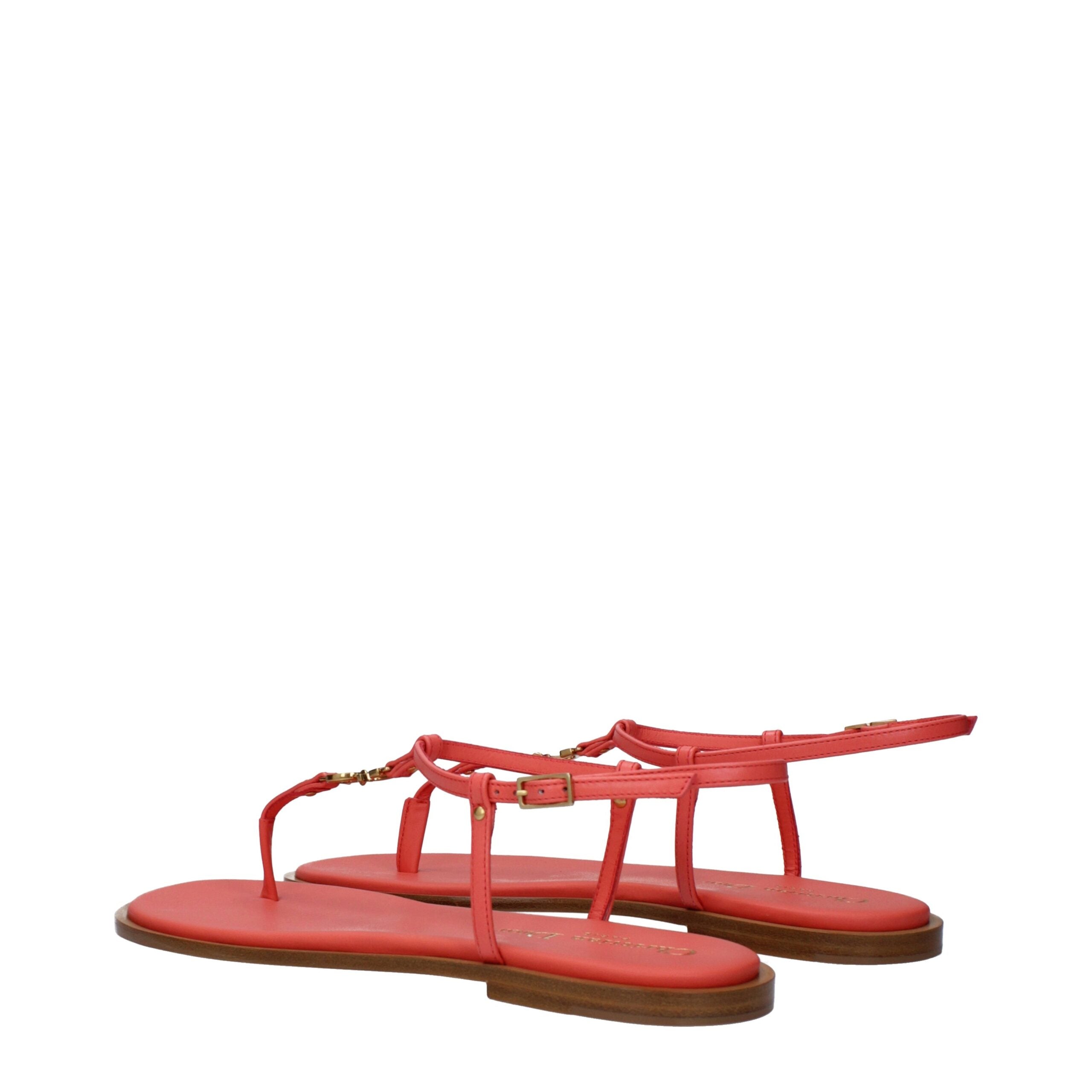 Christian Dior Pink Leather Flip-Flop Sandals Christian Dior