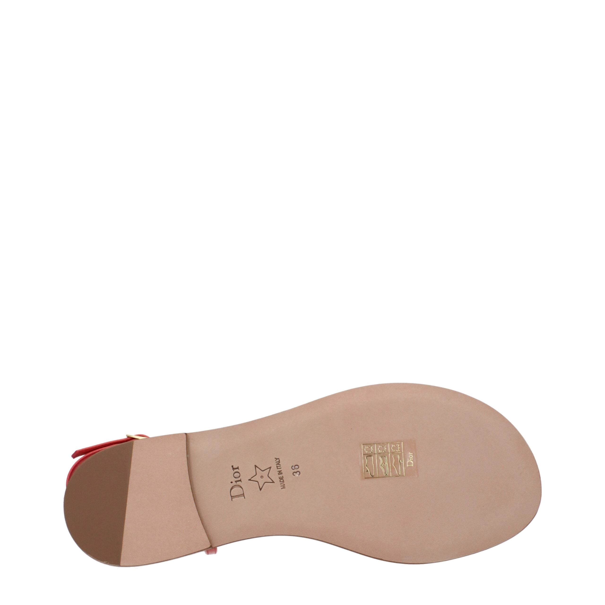 Christian Dior Pink Leather Flip-Flop Sandals Christian Dior