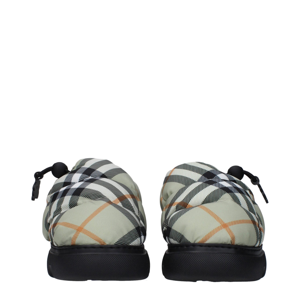 Burberry Green Fabric Slip-On Loafers Burberry